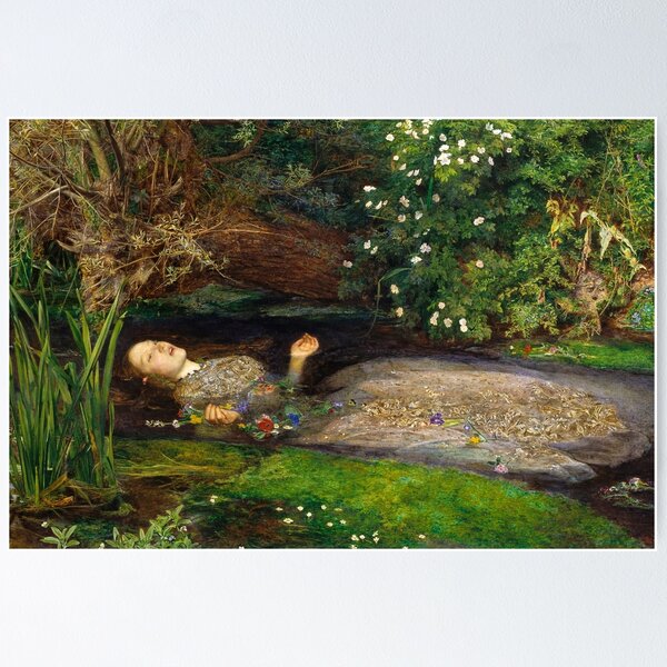 Item preview, Ophelia Painting by John Everett Millais  designed and sold by Vintage Wall Art.