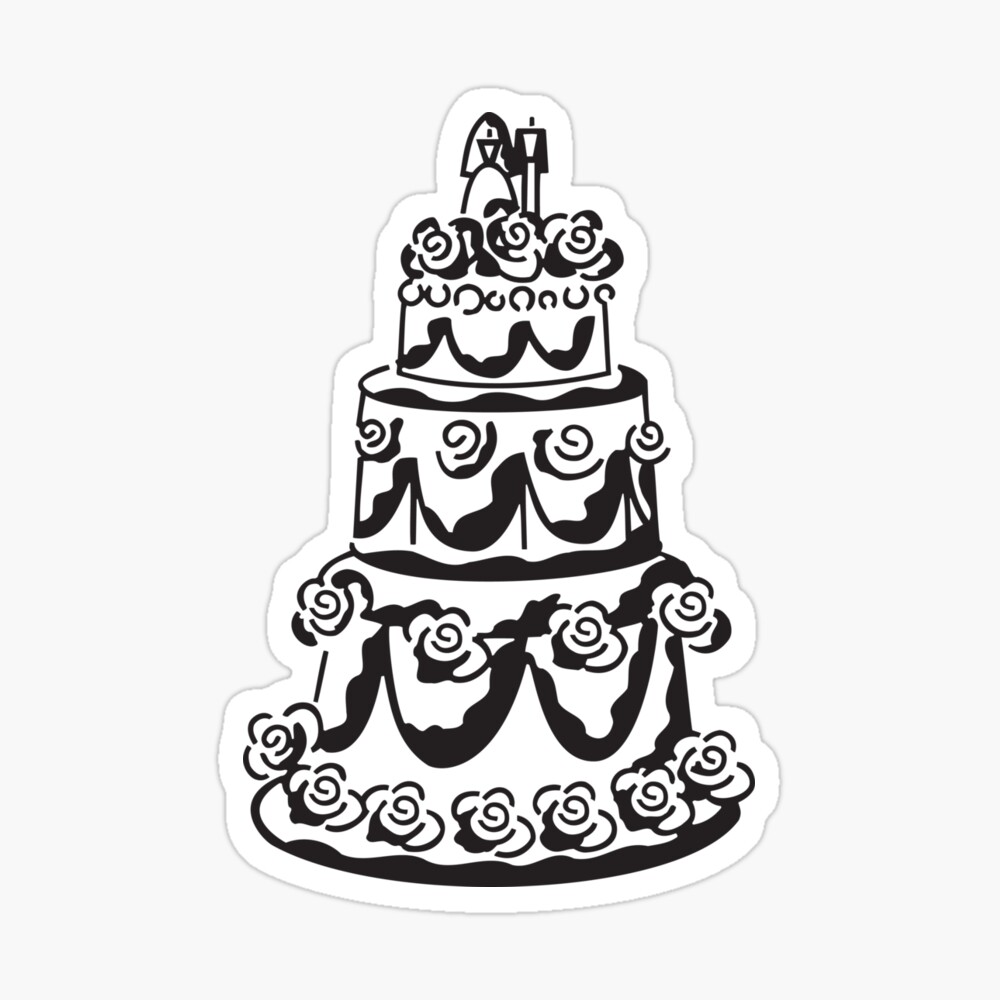 black birthday cake doodle drawing 21950356 Vector Art at Vecteezy