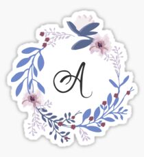 Pegatina Flores y la letra A