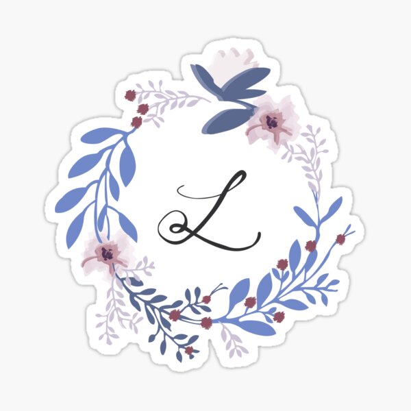 Flowers and the Letter L Sticker