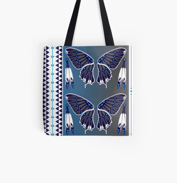 Butterfly Nation Blue All Over Print Tote Bag