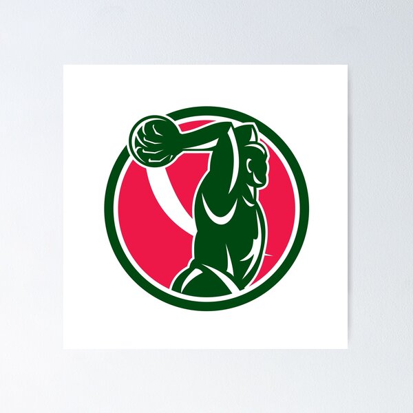 Item preview, Basketball Player Dunk Ball Circle Retro designed and sold by patrimonio.