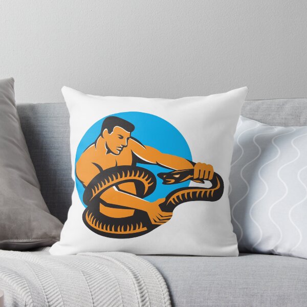 Aperçu de l'œuvre Man Fighting Boa Constrictor Snake Retro créée et vendue par patrimonio.
