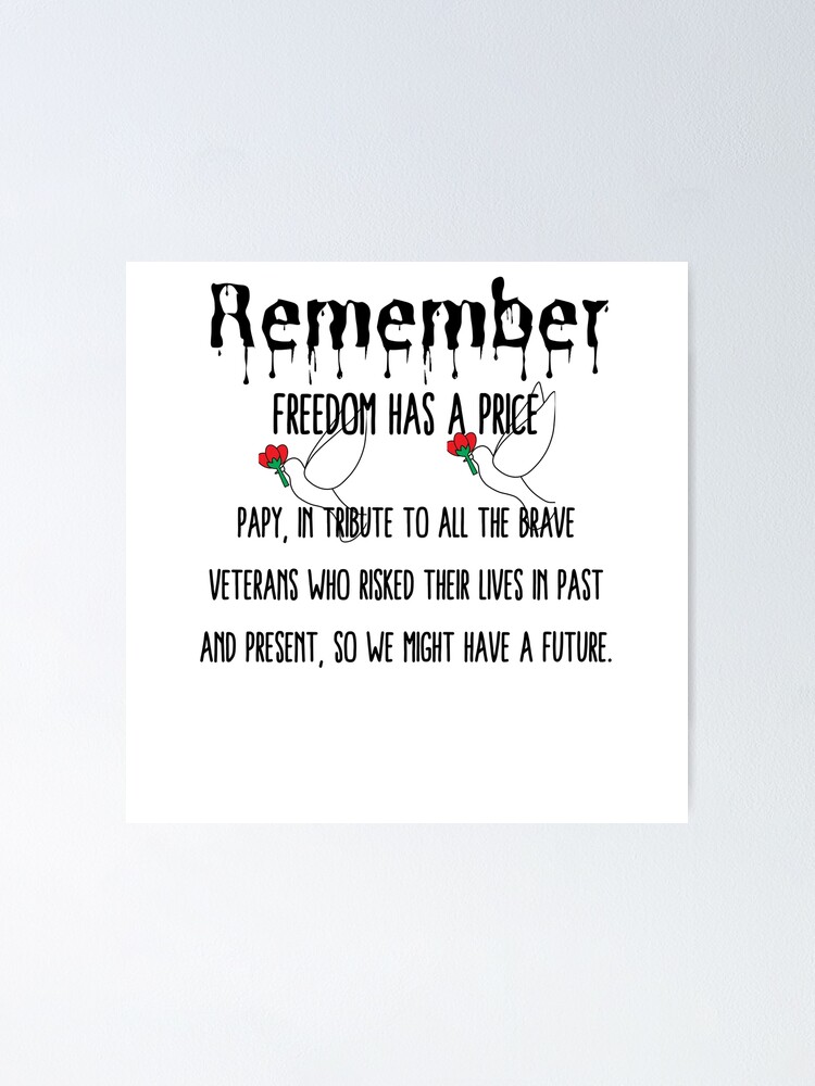 Remember Veterans Poppy And Tribute Bird White Color With Poppy   Fposter,small,wall Texture,product,750x1000 