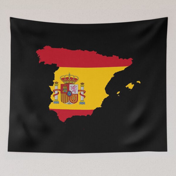 Item preview, Spain Flag Map designed and sold by MapsClouds.