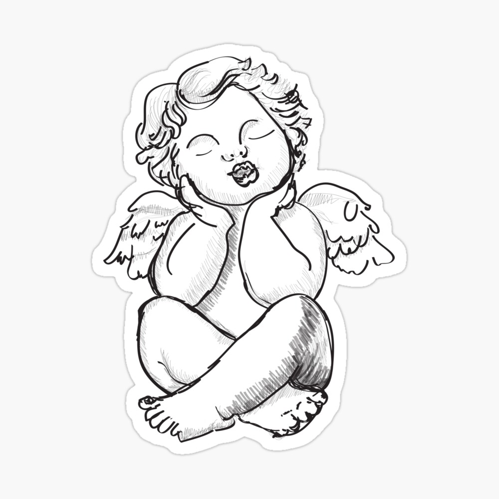 baby angel outline drawing