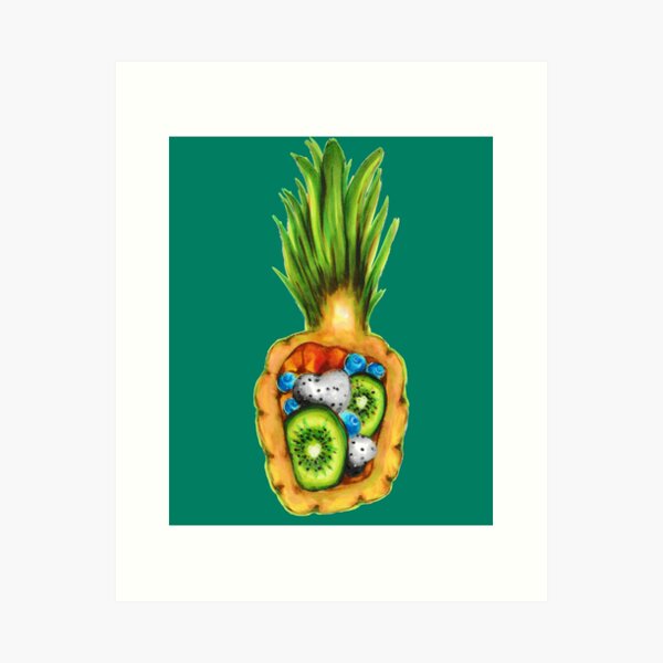 Pineapple Bowl Fruit Art Print