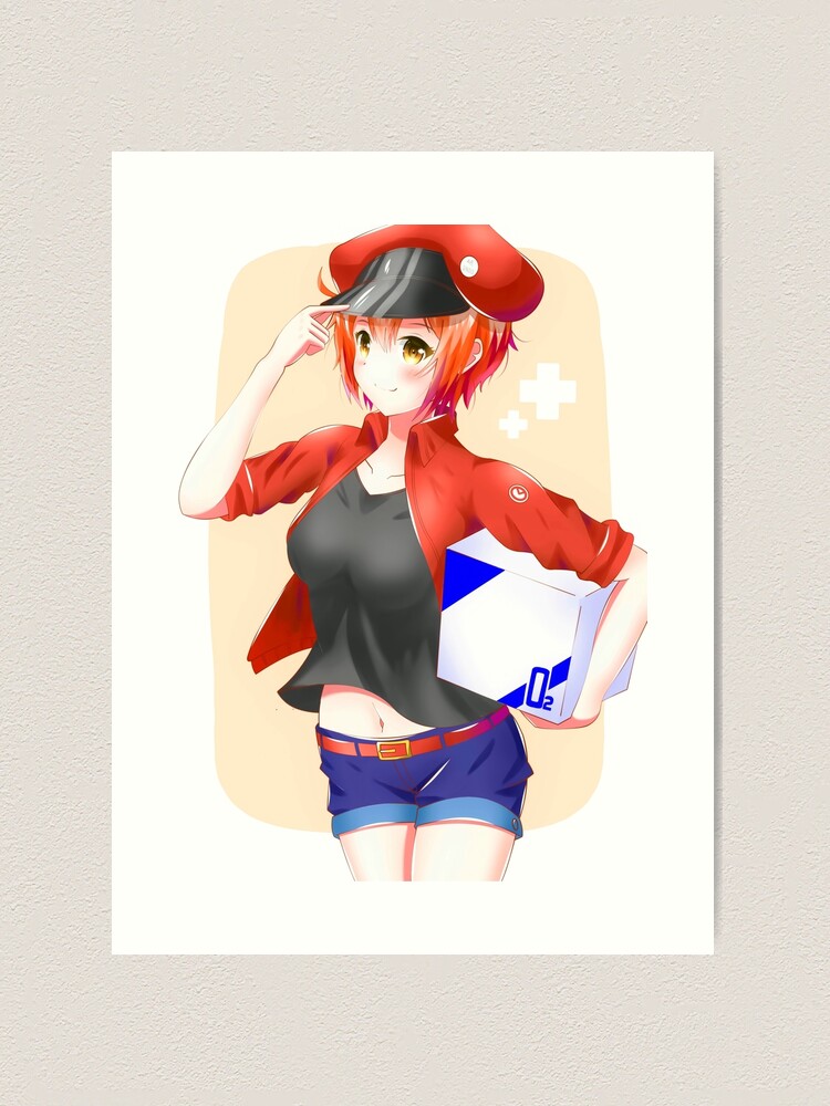 Red Blood Cell Cells At Work Anime girl Waifu Sticker for Sale by  Spacefoxart