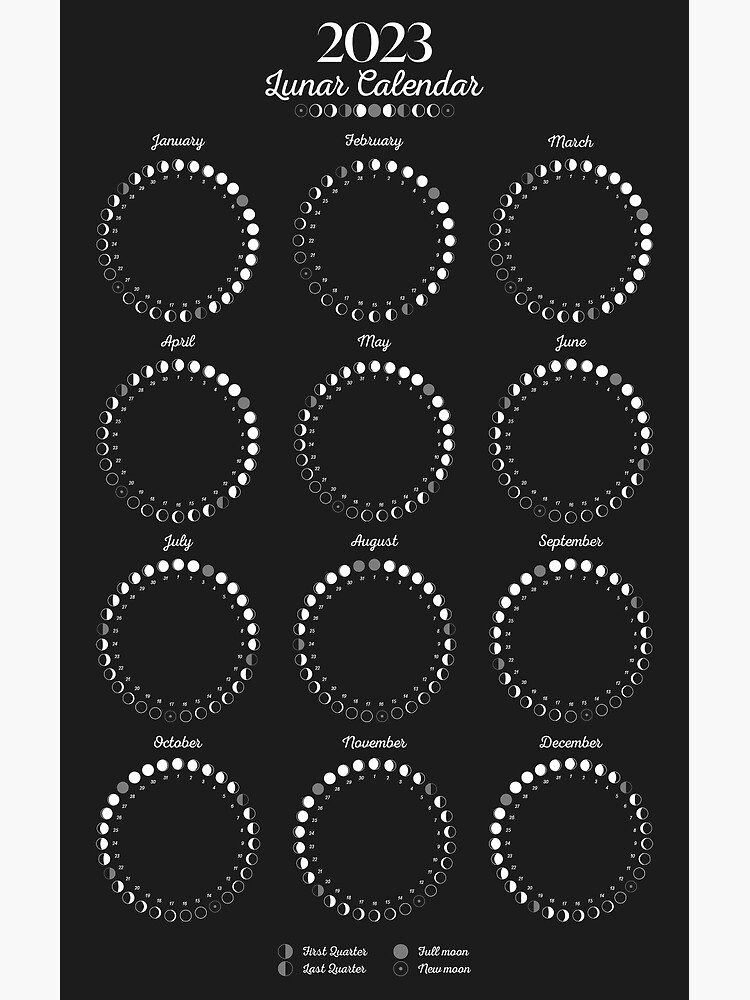 Lunar Calendar 2023 Black