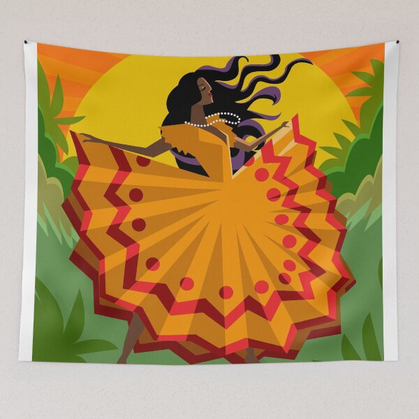 Item preview, vestido largo africano mujer bailando en la naturaleza designed and sold by matintheworld ( delcarmat ).