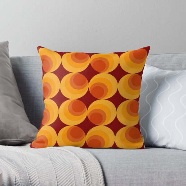 seventies burnt orange pattern Throw Pillow