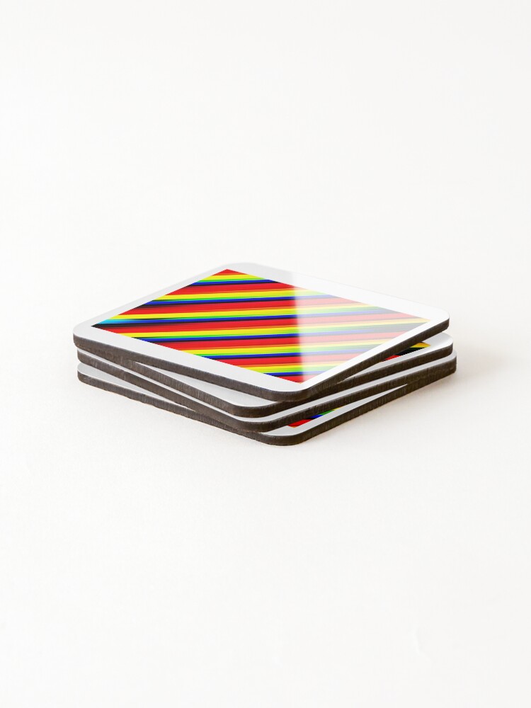 Thumbnail 4 of 5, Coasters (Set of 4), Color Combination Pattern, Retro Abstract Multi Color Pattern designed and sold by Mr-true-design.