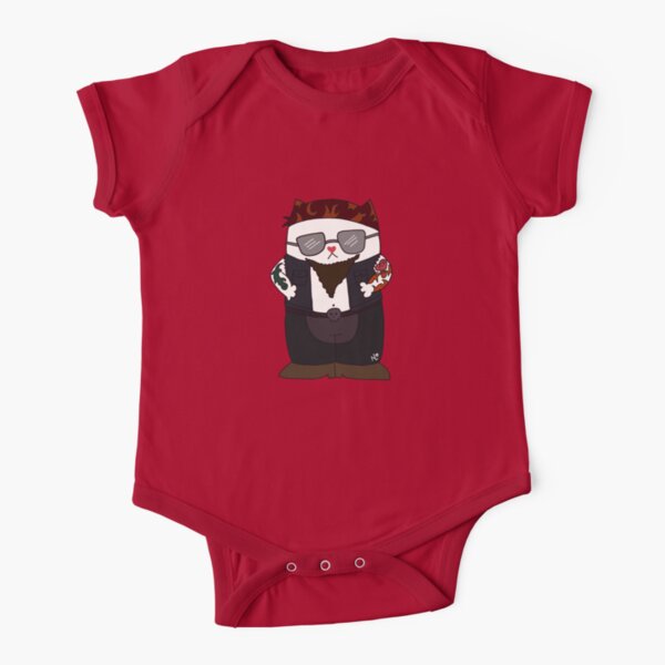 Biker Kitty Short Sleeve Baby One-Piece