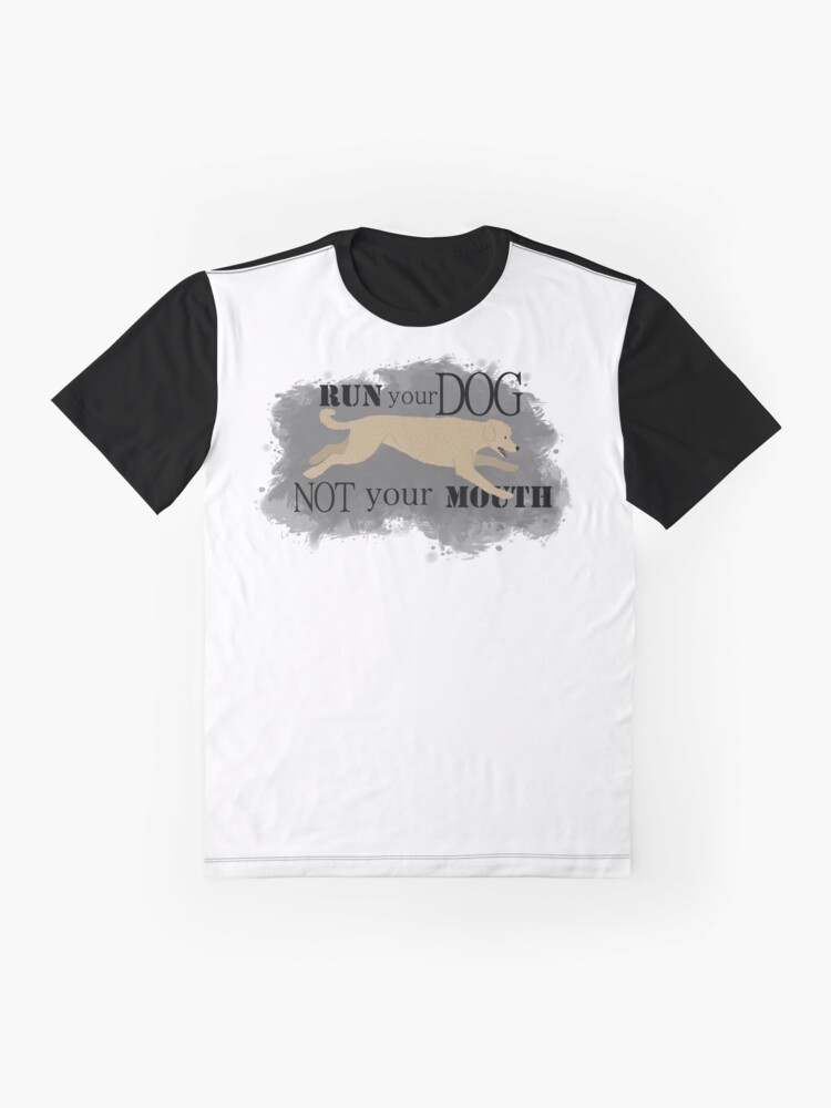 Alternate view of Run Your Dog Not Your Mouth Poodle apricot Graphic T-Shirt
