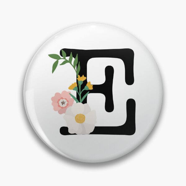 Item preview, Monogram Letter E Typewriter Font Modern Flowers designed and sold by AlphaWords.
