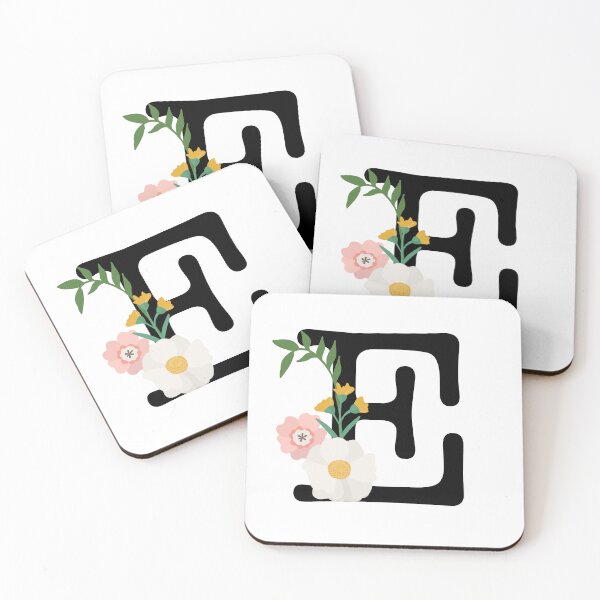 Item preview, Monogram Letter E Typewriter Font Modern Flowers designed and sold by AlphaWords.