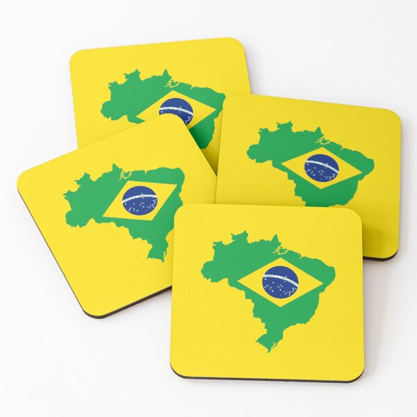 Item preview, Brazil Flag Map designed and sold by MapsClouds.
