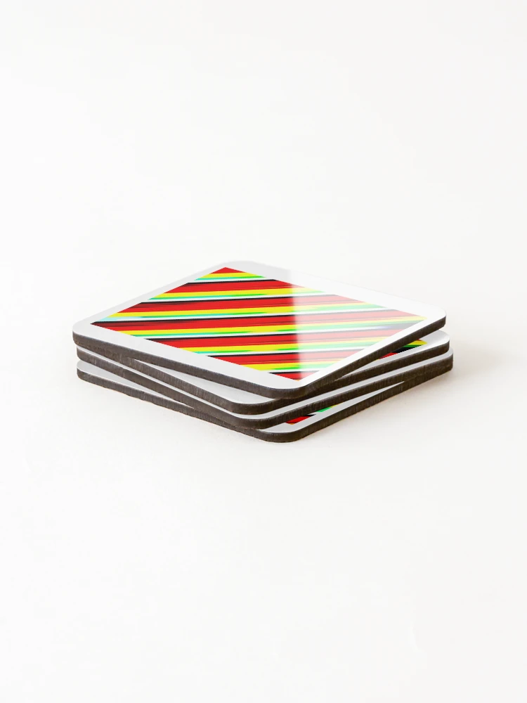 Thumbnail 4 of 5, Coasters (Set of 4), Color Combination Pattern, Retro Abstract Multi Color Pattern, designed and sold by Mr-true-design.