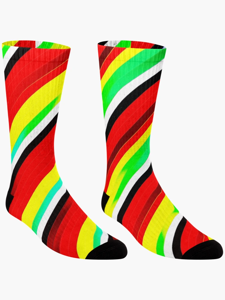 Thumbnail 3 of 5, Socks, Color Combination Pattern, Retro Abstract Multi Color Pattern, designed and sold by Mr-true-design.