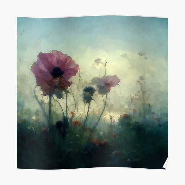 Autumn Poppies Poster