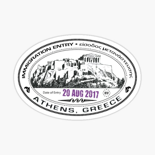 Item preview, Passport Stamp - Athens, Greece designed and sold by travelwitheric.