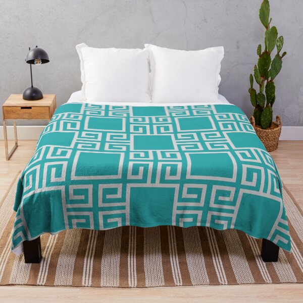 Item preview, Baby Blue And Silver Greek Key Pattern designed and sold by Tamas Das.