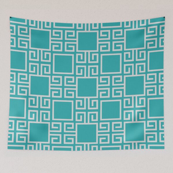 Item preview, Baby Blue And Silver Greek Key Pattern designed and sold by Tamas Das.