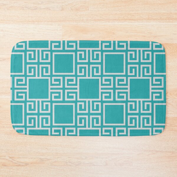Item preview, Baby Blue And Silver Greek Key Pattern designed and sold by Tamas Das.