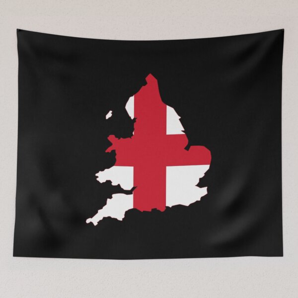 Item preview, England Flag Map designed and sold by MapsClouds.
