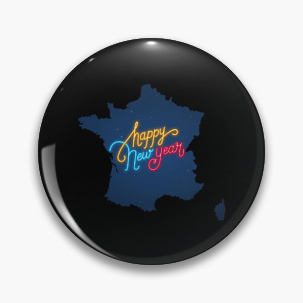 Item preview, FRANCE map, colorful text for Happy New Year, Neon Lights designed and sold by SatishOommen.