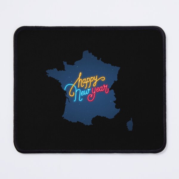 Item preview, FRANCE map, colorful text for Happy New Year, Neon Lights designed and sold by SatishOommen.