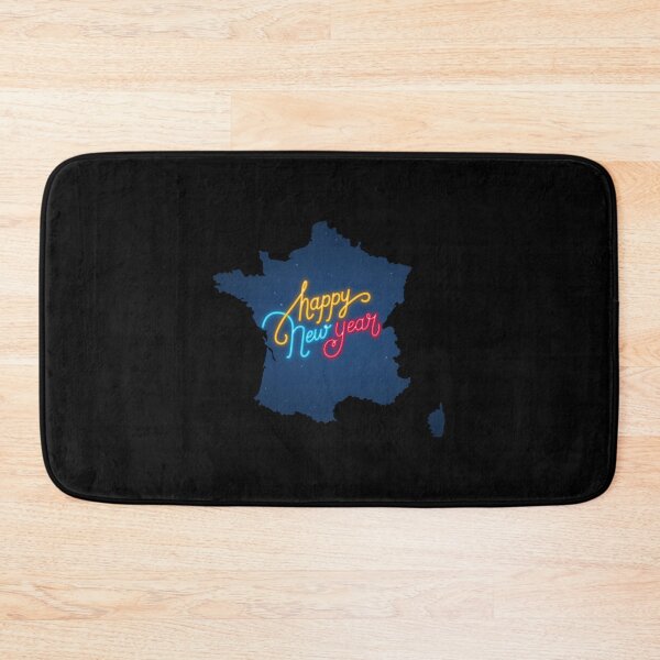 Item preview, FRANCE map, colorful text for Happy New Year, Neon Lights designed and sold by SatishOommen.