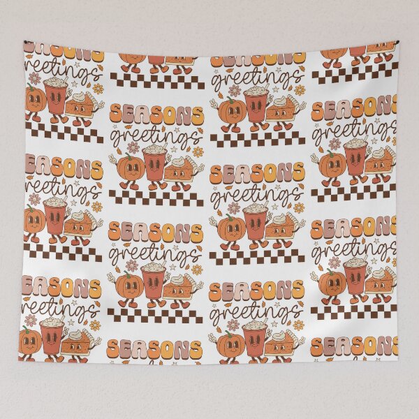 Item preview, Seasons Greetings Groovy Retro Fall Autumn Thanksgiving Pumpkin designed and sold by GravitiTees.