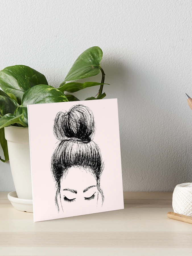 messy-bun-art-board-print-for-sale-by-callipenguin-redbubble for Free Printable Messy Bun Display Card Messy Bun