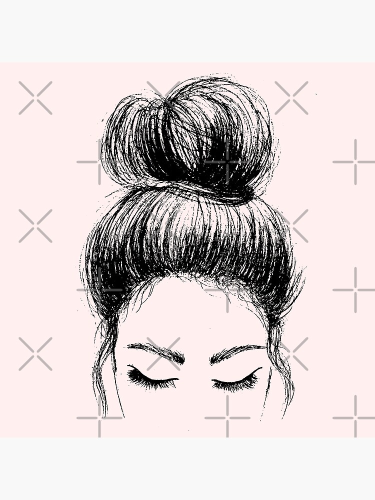 Messy Bun Greeting Card By Callipenguin Redbubble