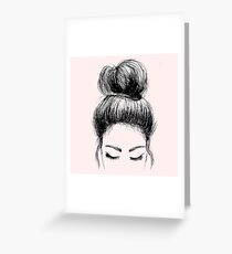 Messy Bun Greeting Card