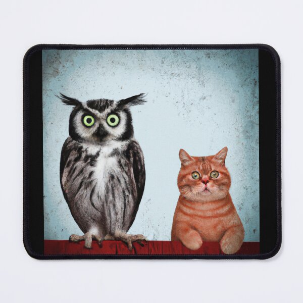 Item preview, cat and owl t-shirt designed and sold by shirtkosa.