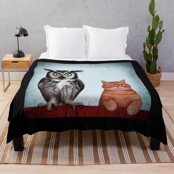 Item preview, cat and owl t-shirt designed and sold by shirtkosa.