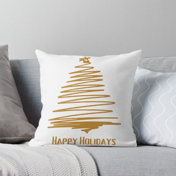Item preview, Happy Holidays Christmas Gold ScribbleTree designed and sold by BuddingRosecom.