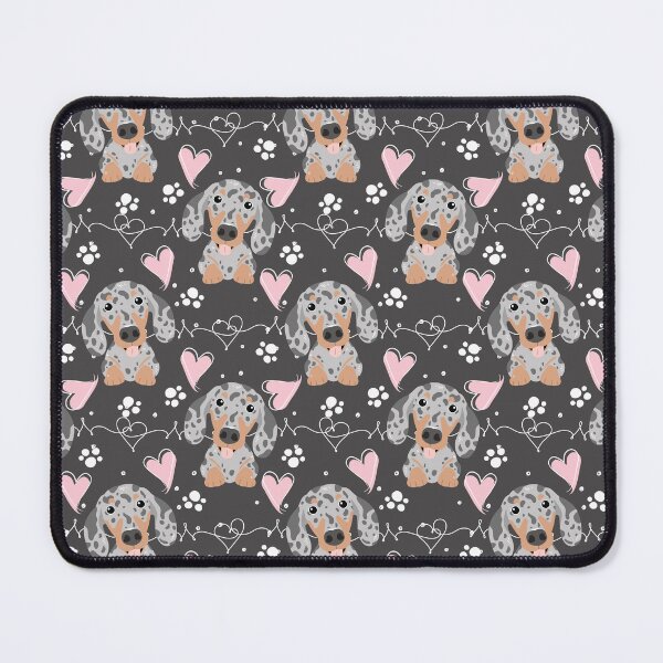 Item preview, LOVE Blue Silver Dapple Dachshund Sausage Dog designed and sold by Lulupainting.