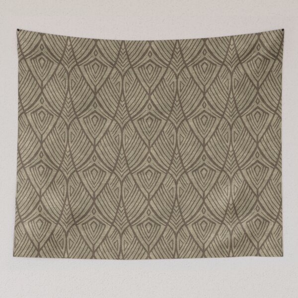 Item preview, Linework Abstract Art Deco Amphora in Taupe and Tan designed and sold by micklyn.