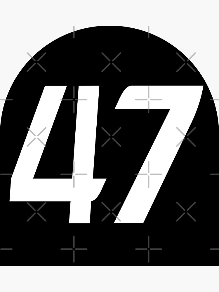 "Number 47" Sticker for Sale by NumbersFort Redbubble