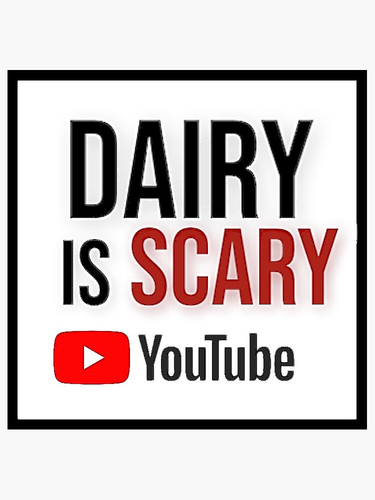 "Dairy is scary" Sticker for Sale by lucysindle Redbubble