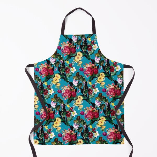 Item preview, Flowers in a diamond floral chain pattern, decorative pattern, modern design, flowers repeat pattern,blue turquoise floral   designed and sold by ZeinabTaha.