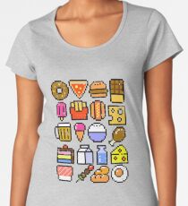 8 bit Foodie v2 Distressed Women's Premium T-Shirt