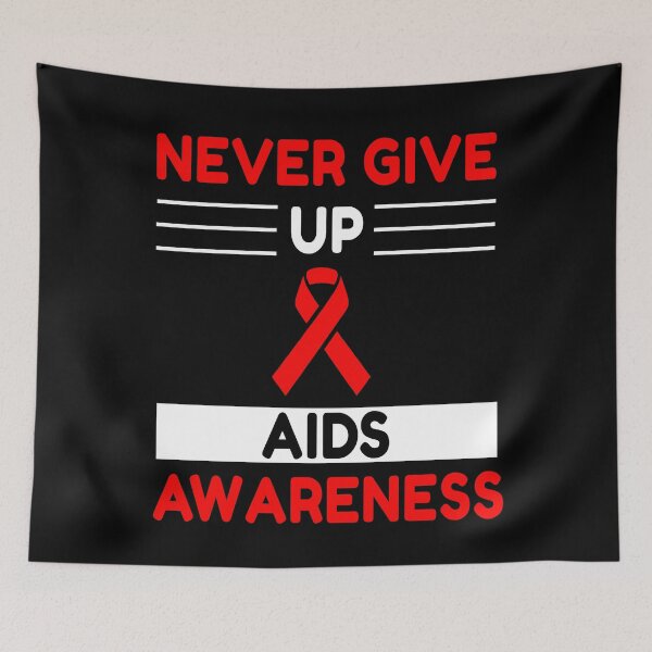 Item preview, Never Give Up AIDS Awareness designed and sold by Color-Sparkle.