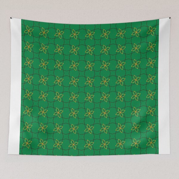 Item preview, abstract yellow flower with green background designed and sold by CREATINERY.