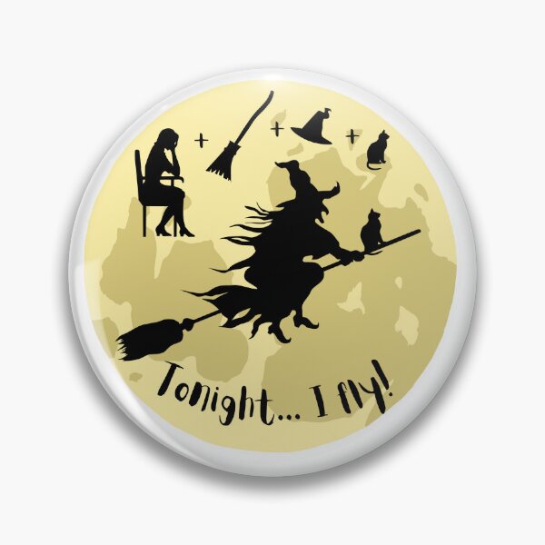 Item preview, Tonight I fly Halloween t-shirt Witch on the Broomstick Essential T-shrit designed and sold by facePale.