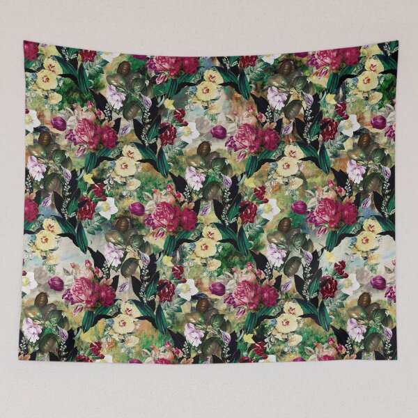 Item preview, Flowers in a diamond floral chain pattern, decorative pattern, modern design, flowers repeat pattern, multicoloured yellow floral   designed and sold by ZeinabTaha.