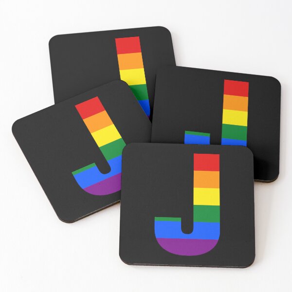 Item preview, Pride Rainbow Initial Letter J Name Customized designed and sold by prideXrainbow.